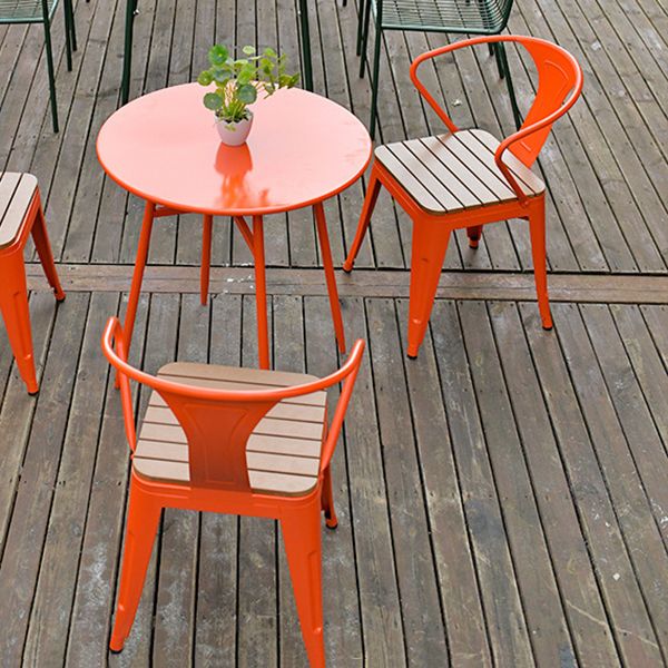 Modern Round Dining Set 1/3/4/5 Pieces Metal Dining Table Set for Outdoor