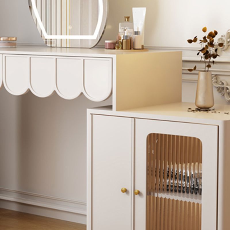 White Makeup Vanity Desk Modern Vanity Tables with Drawer, 29.52" High