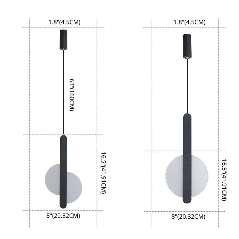 Round Shape LED Pendant Lamp Modern Minimalist Metal Hanging Lamp for Living Room