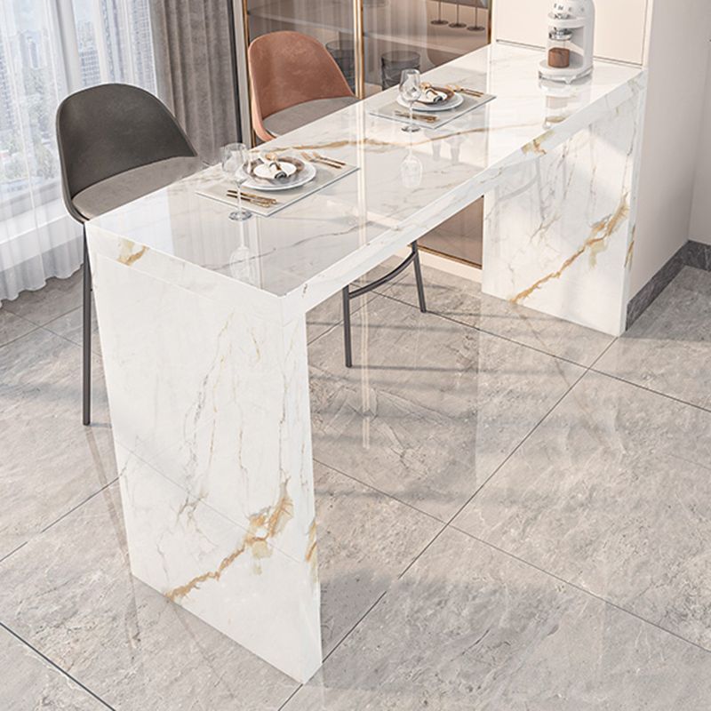 Modern Stone Bar Dining Table Rectangle Bar Table for Cafe And Breakroom