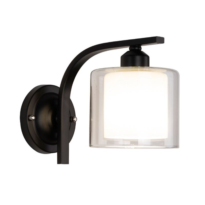 Zeitgenössische klare Glas Wandleuchte 1 Kopfmetallwandlicht für Wohnzimmer