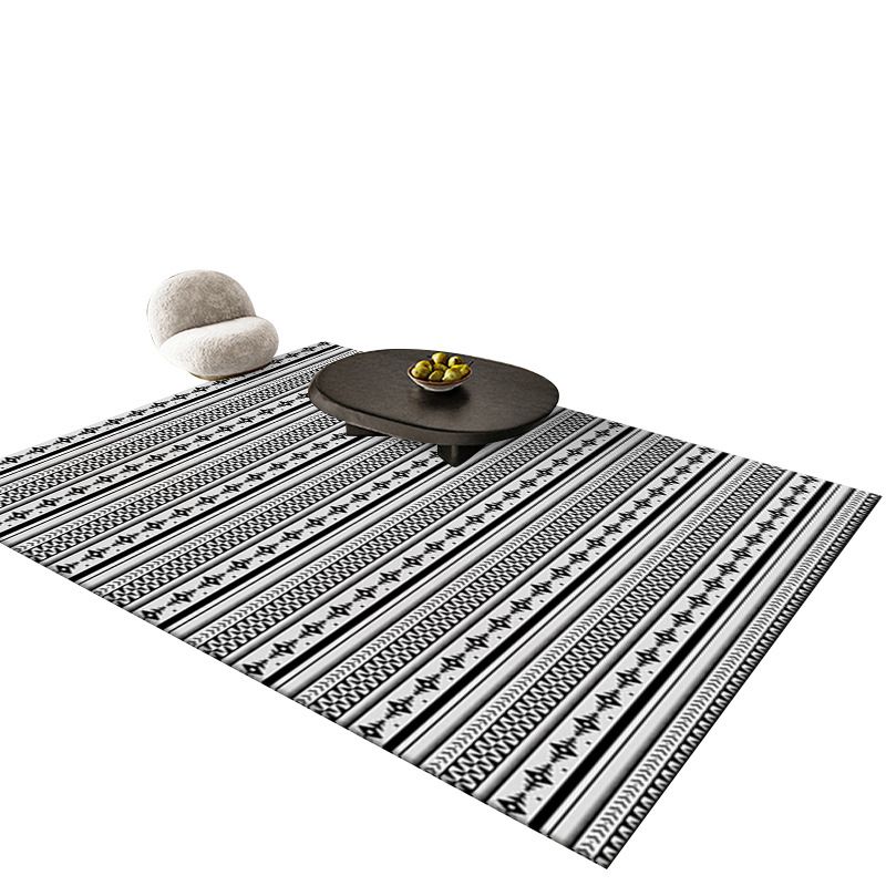 Persian Tribal Pattern Rug Polyester Carpet Non-Slip Backing Area Rug for Home Decoration