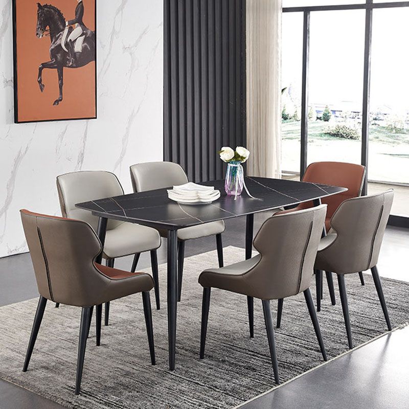 Contemporary Style Wingback Chairs Leather Dining Side Chair for Kitchen
