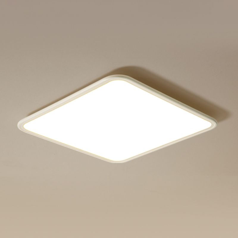 Modern Style Square Ceiling Fixture Metal 1 Light Ceiling Mounted Light in White