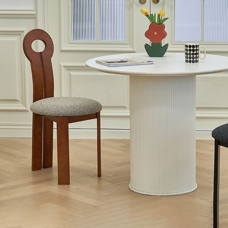 Modern Upholstered Home Solid Wood Slat Back Armless Dining Chair