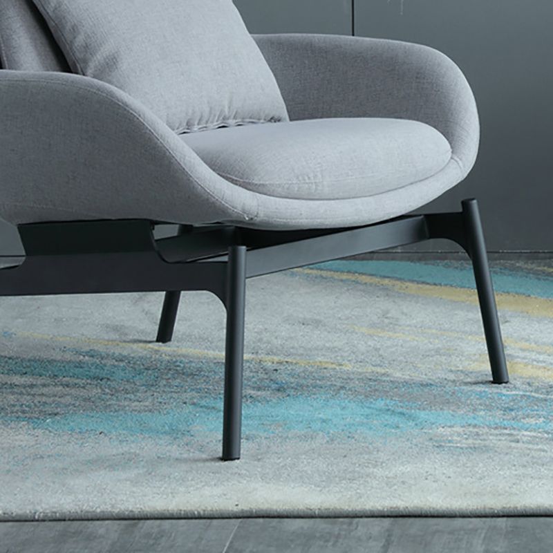 Linen Armless Chair 29.52" Wide Accent Chair with Cushion Back for Living Room