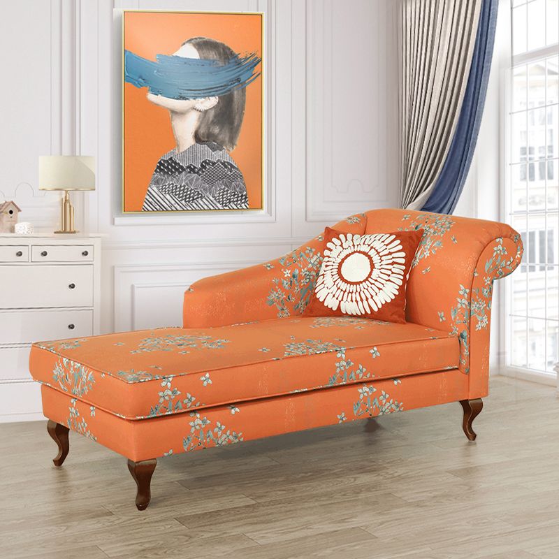 Modern Style Living Room Chaise Rolled Arms Upholstered Chaise