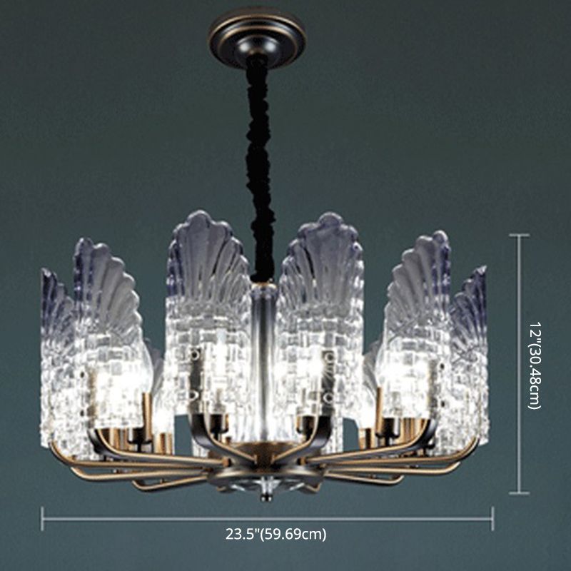 Lumo lampadario di pavone Lighting moderno gradiente blu violaceo in vetro blu lampada appesa