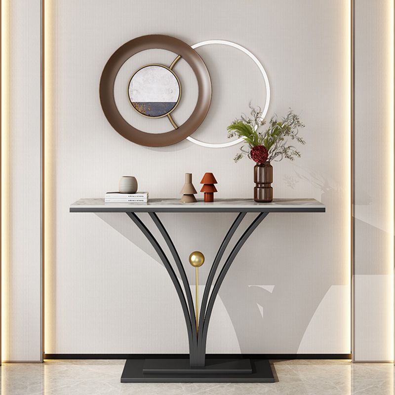 Rectangle for Hall Slate/metal Scratch Resistant Console Table 31.5" Tall