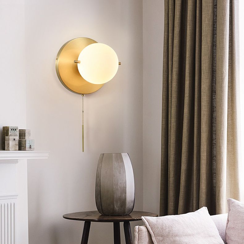 Simplicidad de latón apliques de pared de la noche con diseño de interruptor de mano de la lámpara de pared de 1 luces para el pasillo