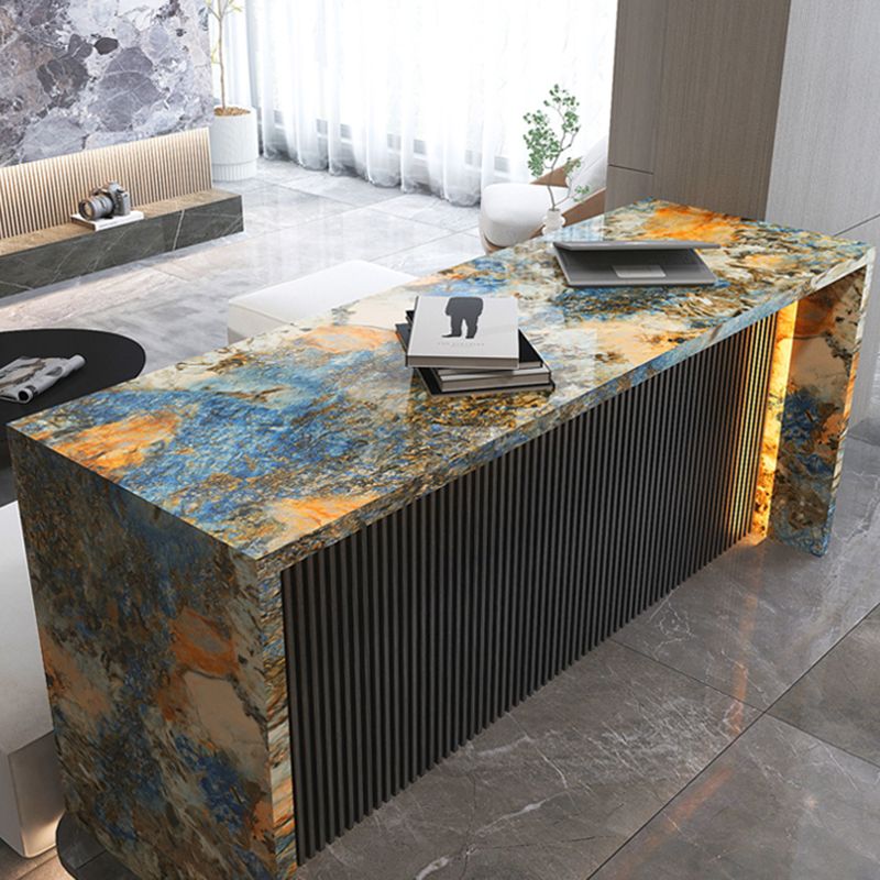 Modern Style Stone Rectangle Bar Wine Table Table for Living Room