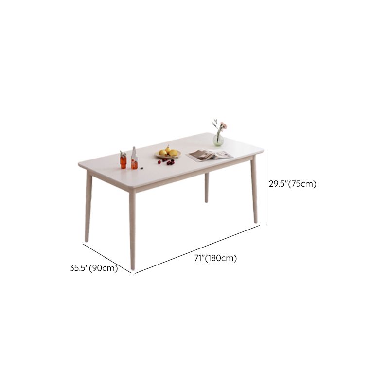 Modern Style 1/4/5 Pieces Dining Room Table Rectangle Stone Furniture in White