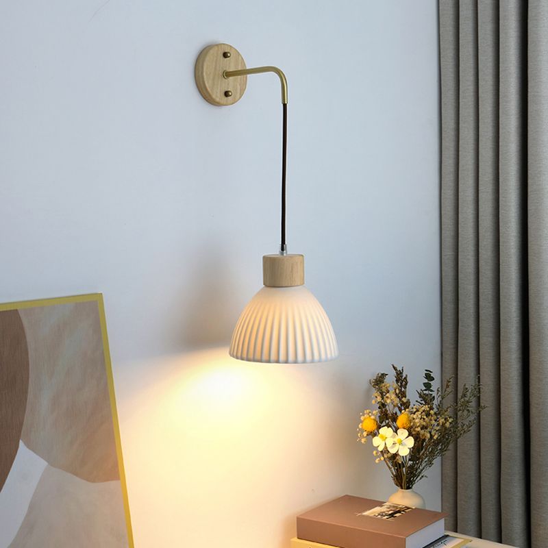 Modern Simple Wall Light Geometry Shape Wall Lamp with Ceramics Shade for Living Room