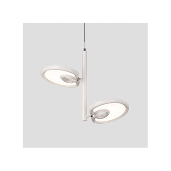 2/4/6 cabezas de hoja de colgante colgante de metal moderno de metal negro/blanco Luz colgante para comedor con luz cálida/blanca/neutra
