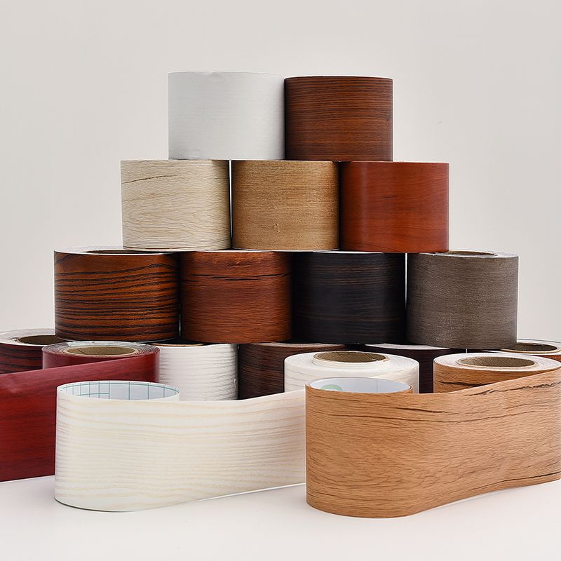 Industrial Wallpaper Border Wood Printing Stick on Wall Covering, Multiple Colors