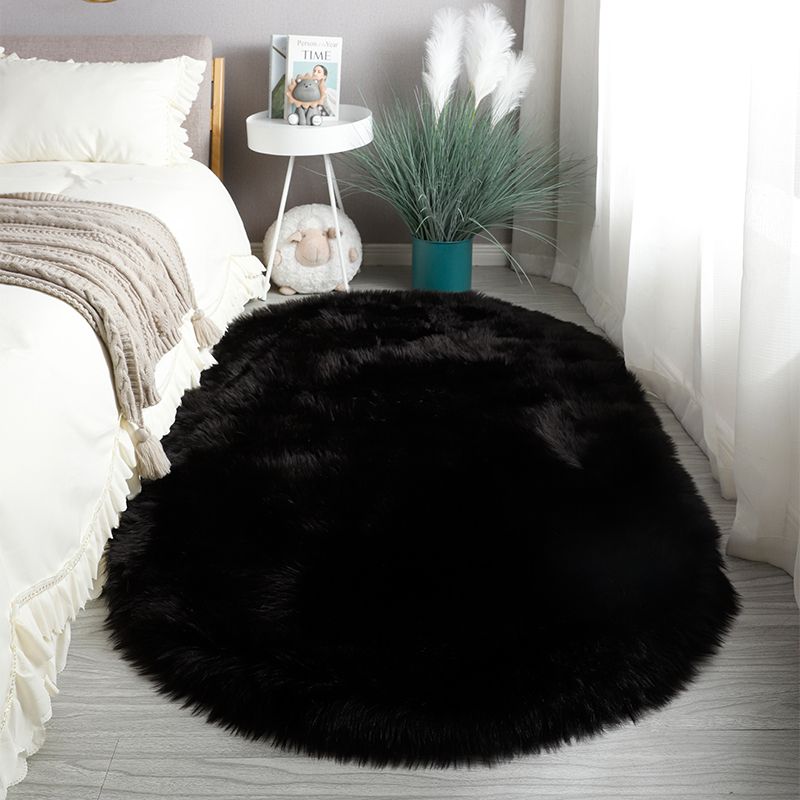 Polyester a tappeto solido ovale moderno tappeto interno moderno tappeto non slip per la camera da letto per adulti