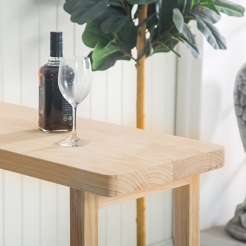 Modern Bar Table Set 1/3 Pieces Rectangle Pine Wood Counter Table for Milk Tea Shop