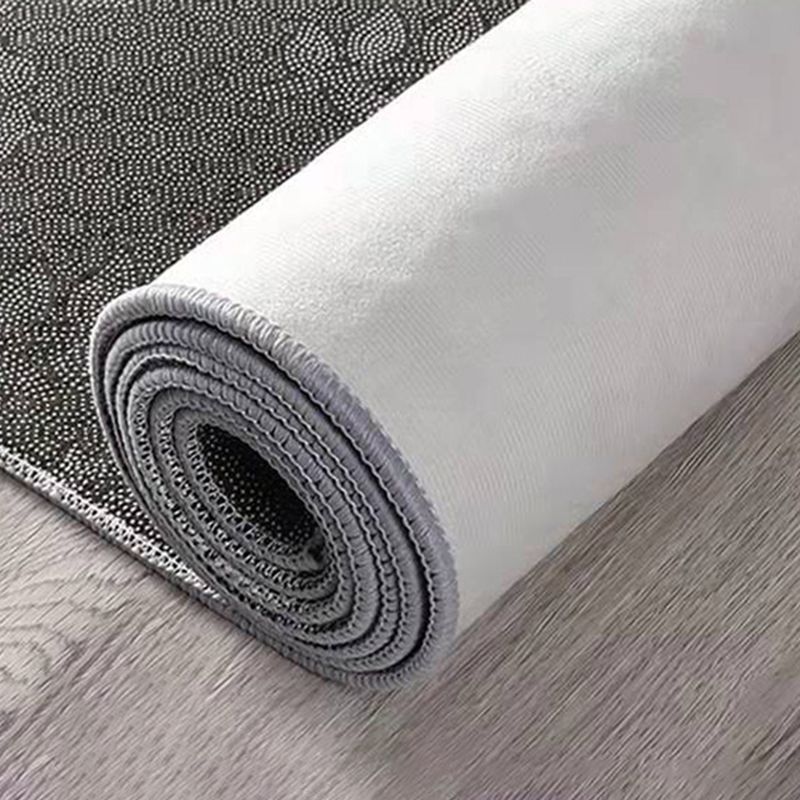 Blue Gray Modern Rug Polyester Print Indoor Rug Washable Rug for Living Room