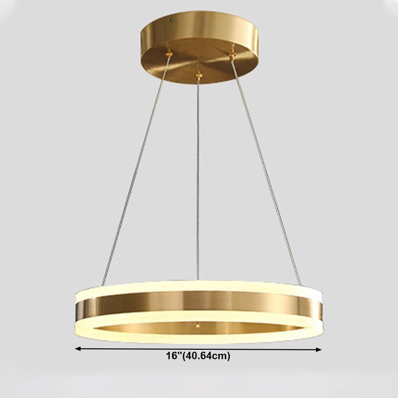 Circular Metal Hanging Ceiling Light Modern Style Suspension Pendant Lighting