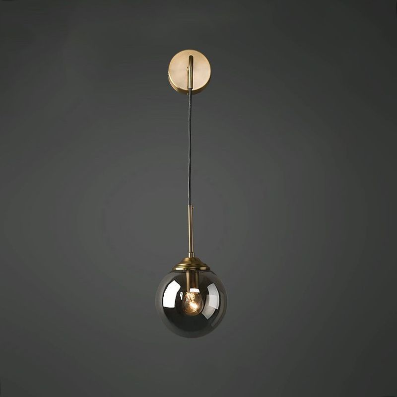 Spherical Wall Sconce Lighting Modern Style Glass 1 Light Wall Mounted Light