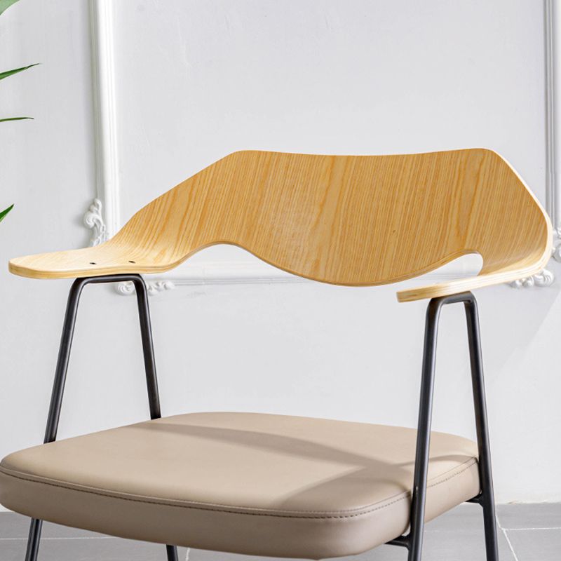 Industrial Upholstered Arm Chair Metal Dining Room Kitchen Chair