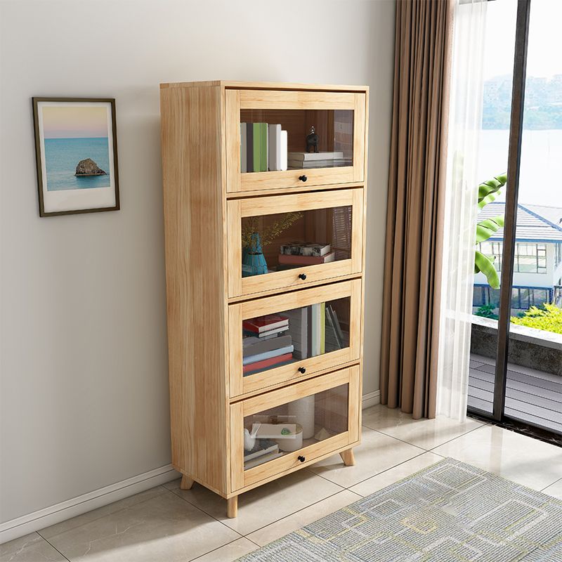 Contemporary Wood Closed Back Bookcase Standard Bookshelf with Shelves