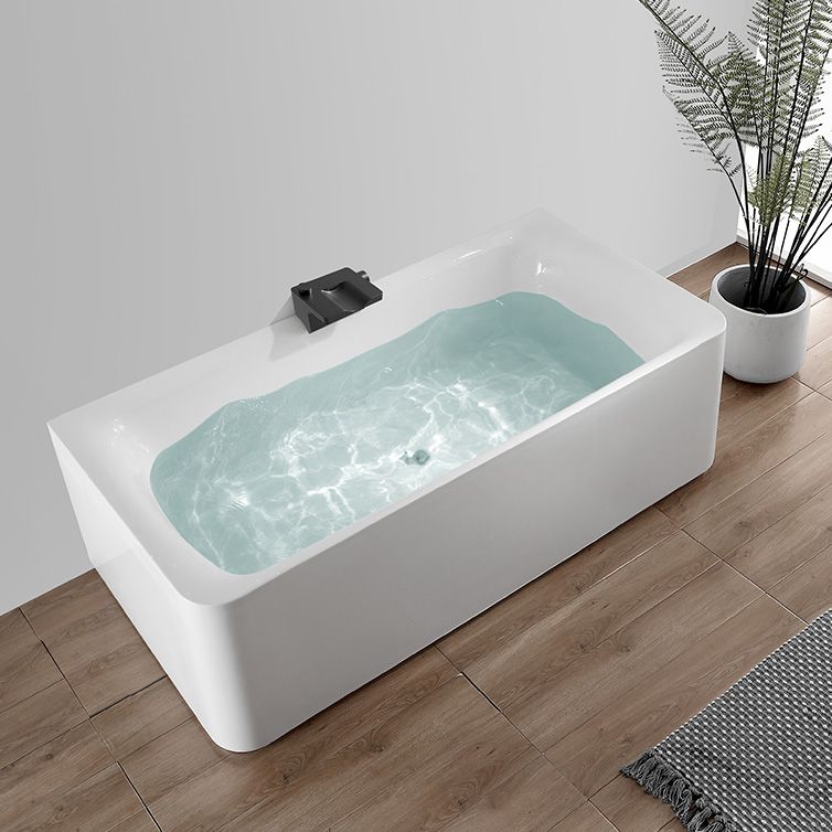 Acrylic Soaking Rectangular Bathtub Antique Finish Back to Wall Bath Tub