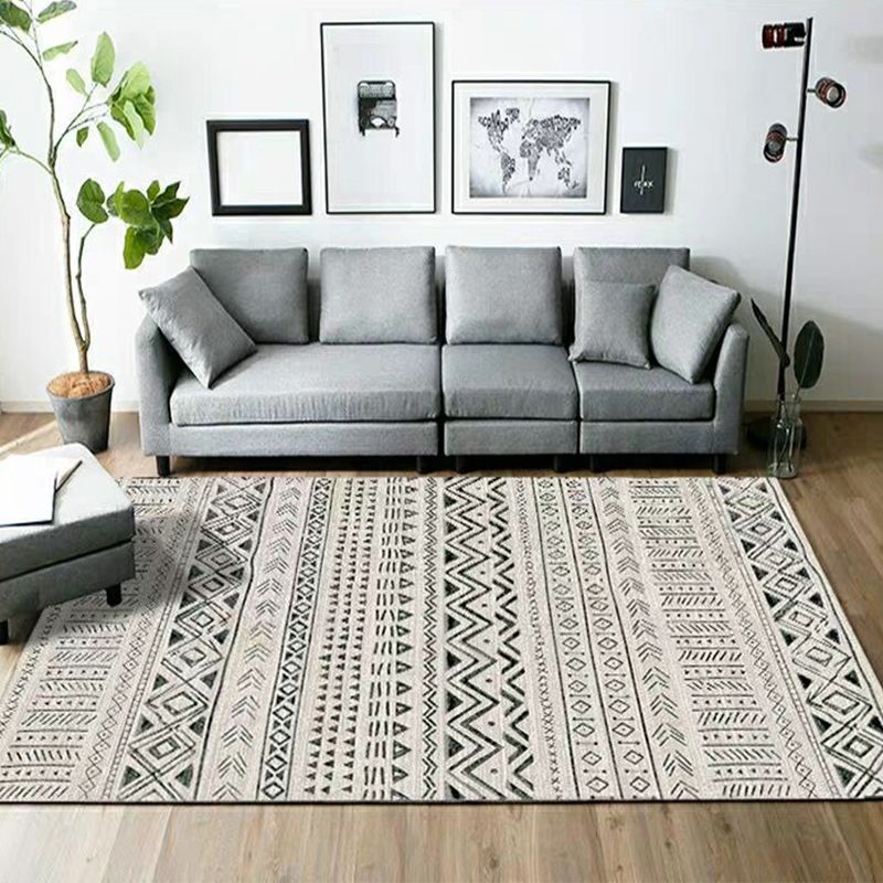 Fashion Multi Color Geometric Rug Synthetics Nordic Area Carpet Pet Friendly Non-Slip Backing Machine Washable Rug for Lounge