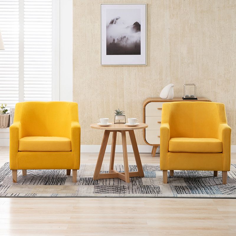 27.55" W Velvet Arm Chair Basic 4 Legs Accent Chair with Tight Back and Square Arms