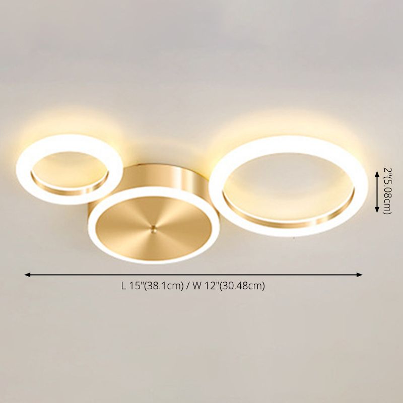 Gepolijste gouden ring inbouw minimalistische acryl LED-plafondlamp voor woonkamer