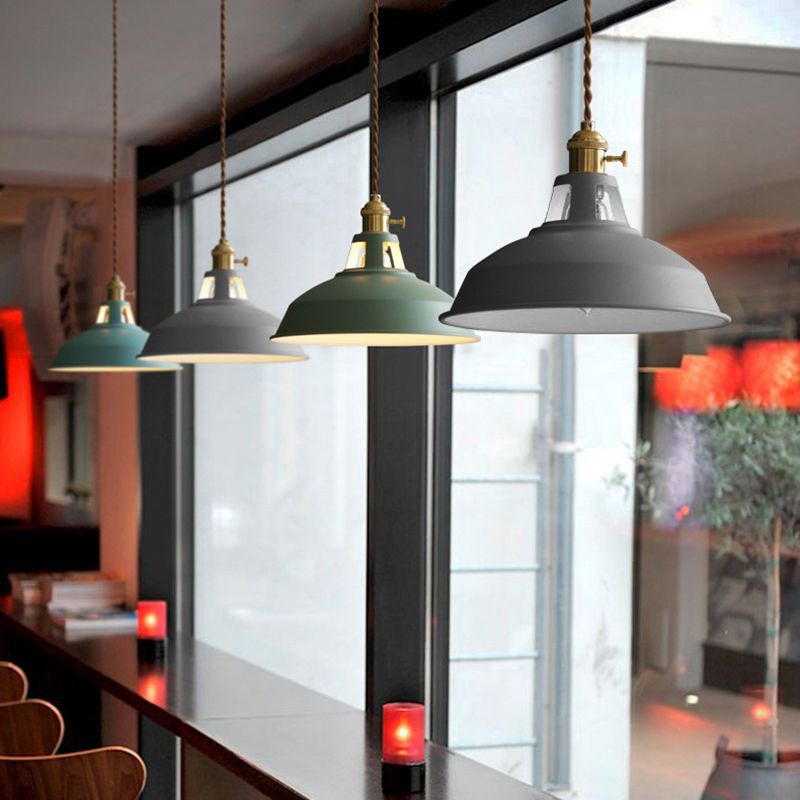 Semicircle Pendant Light Modern Style Metal 1 Light Hanging Ceiling Light