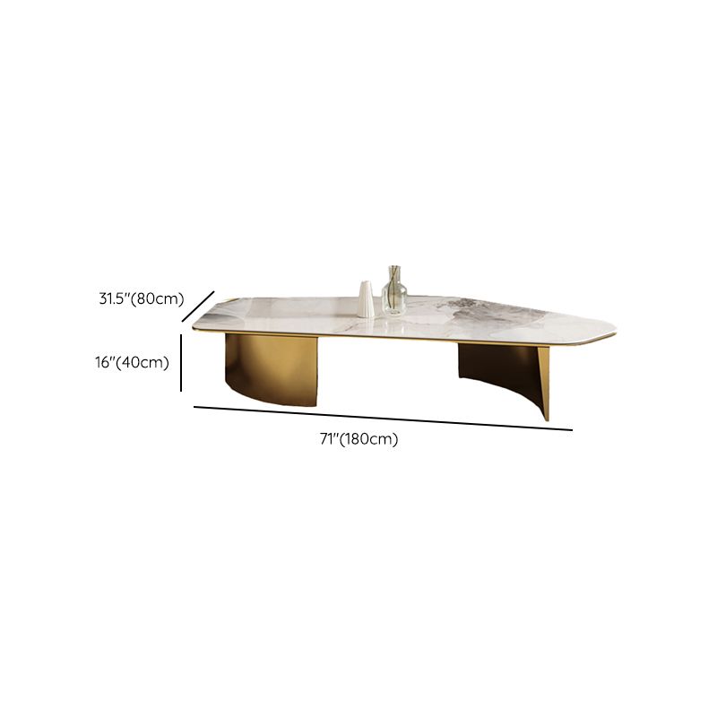 Faux Marble Coffee Table No Distressing Free-Form Single Coffee Table