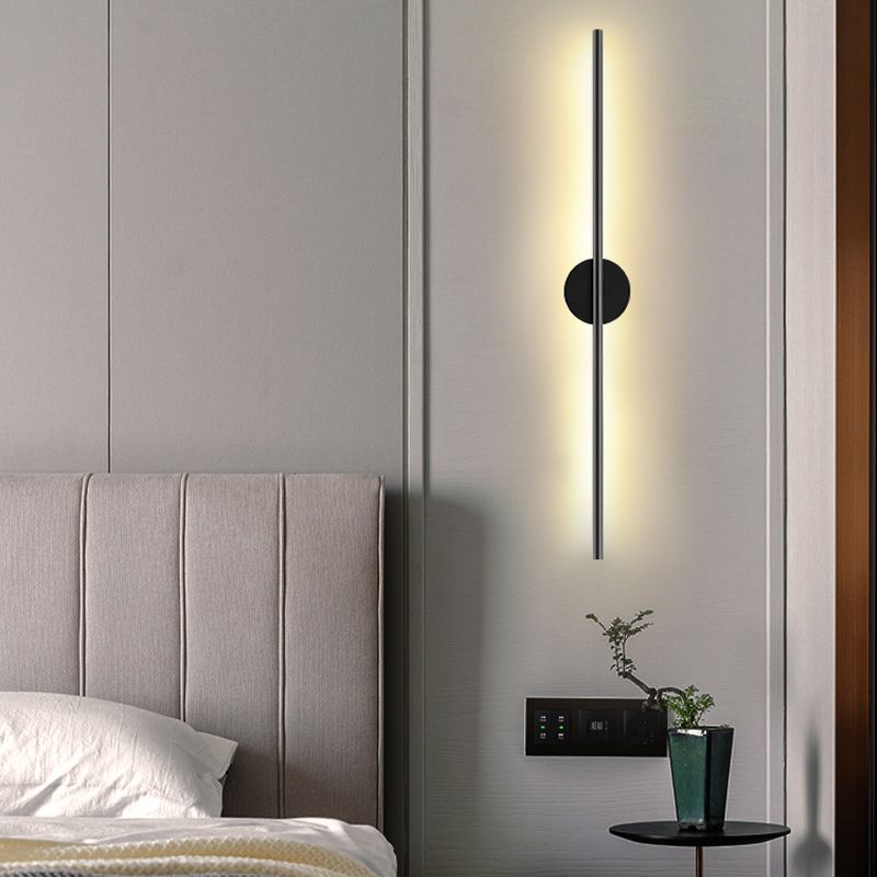 Modern Style Linear Shape Wall Sconce Metal 2 Light Wall Lighting for Living Room