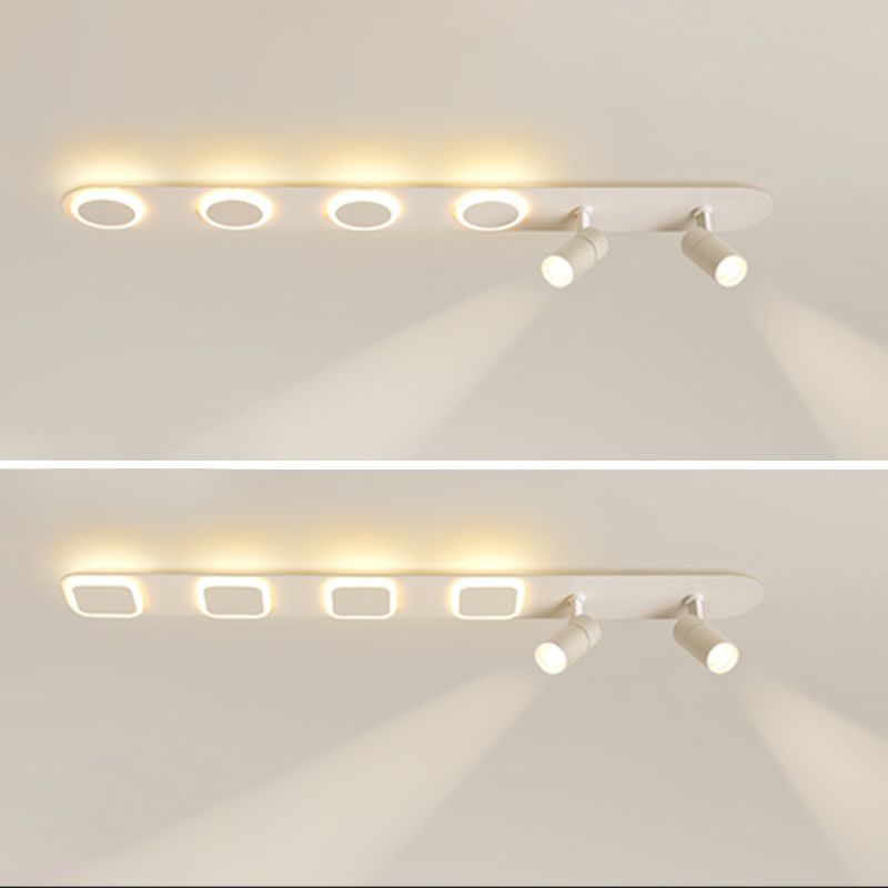 Luz de techo de semi-ras de LED rectangulares en blanco en simplicidad moderna Montaje a ras de hierro forjado con sombra acrílica