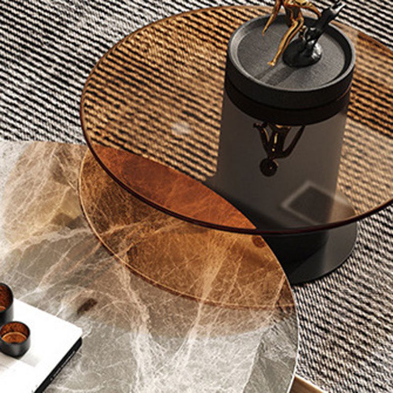 Glass Modern Round Side Table Bedroom No Distressing End Table