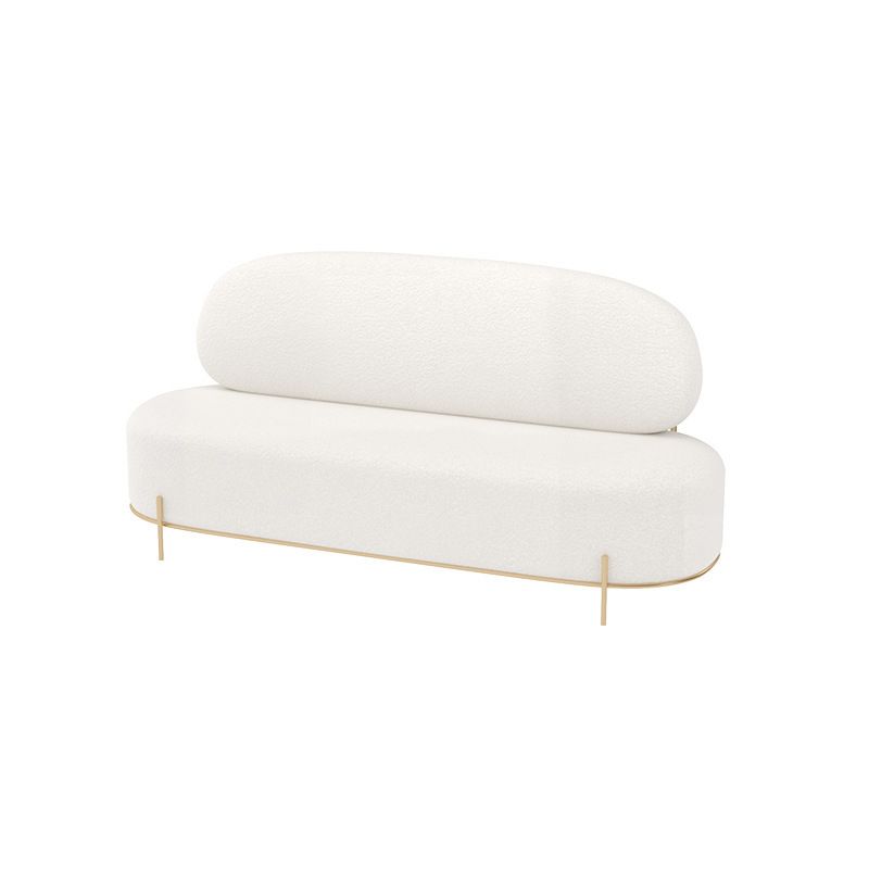 29.5"/31.5" H Contemporary White Wool Armless Sofa for Apartment