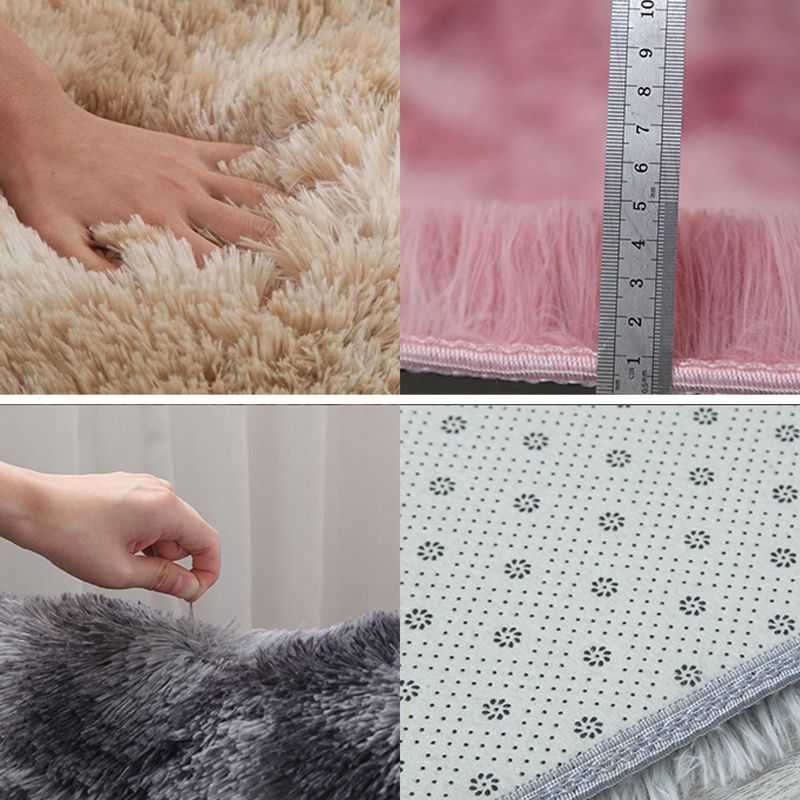 Scandinavian Decoration Rug Multi-Colored Solid Color Area Carpet Shag Non-Slip Pet Friendly Indoor Rug