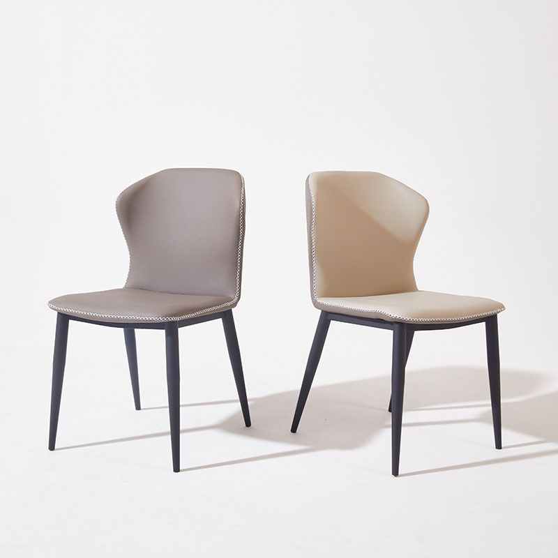 Contemporary Style Chair Kitchen Armless Wingback Chairs with Metal Legs