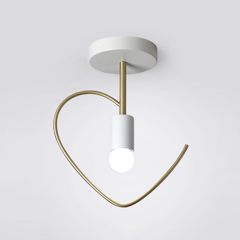 Metal Unique Shade Flush Ceiling Light Modern Style 1 Light Flush Mount Fixture