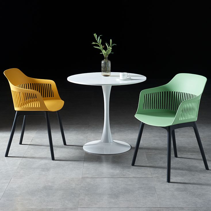 Silla escandinava de plástico para comedor, cocina, sillón con respaldo de listones