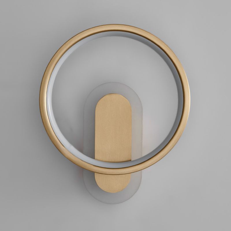 2-Light Round Wall Sconce Light Modern Metal Wall Sconce Lighting