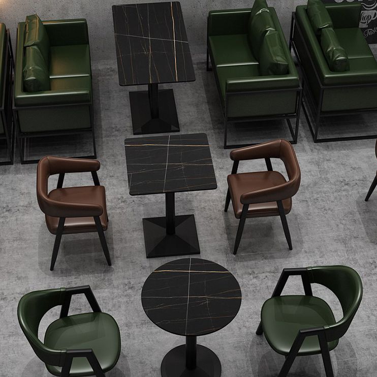 Industrial Sintered Stone Dinner Room Kitchen Table Black Table for Dining Room