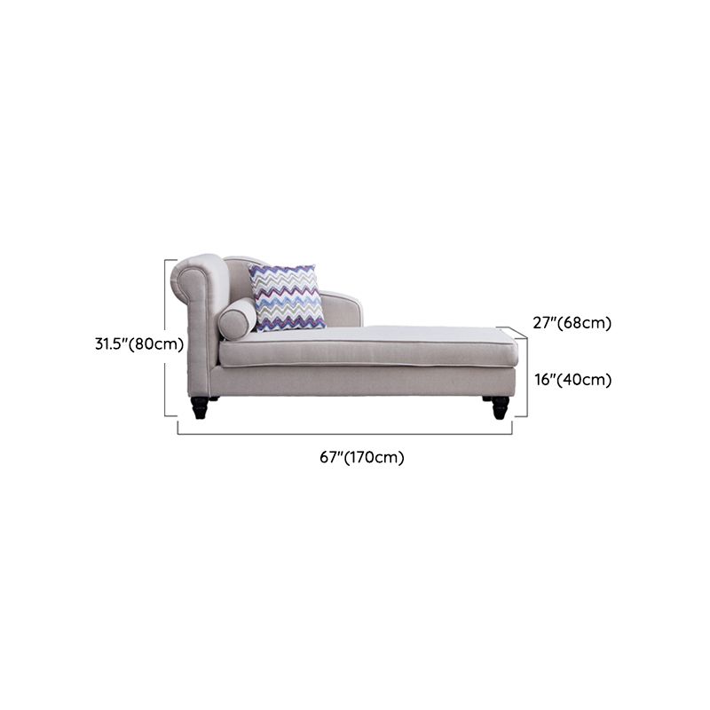 Modern Style Chaise Lounge Couch Solid Color Lounge Chair with Linen