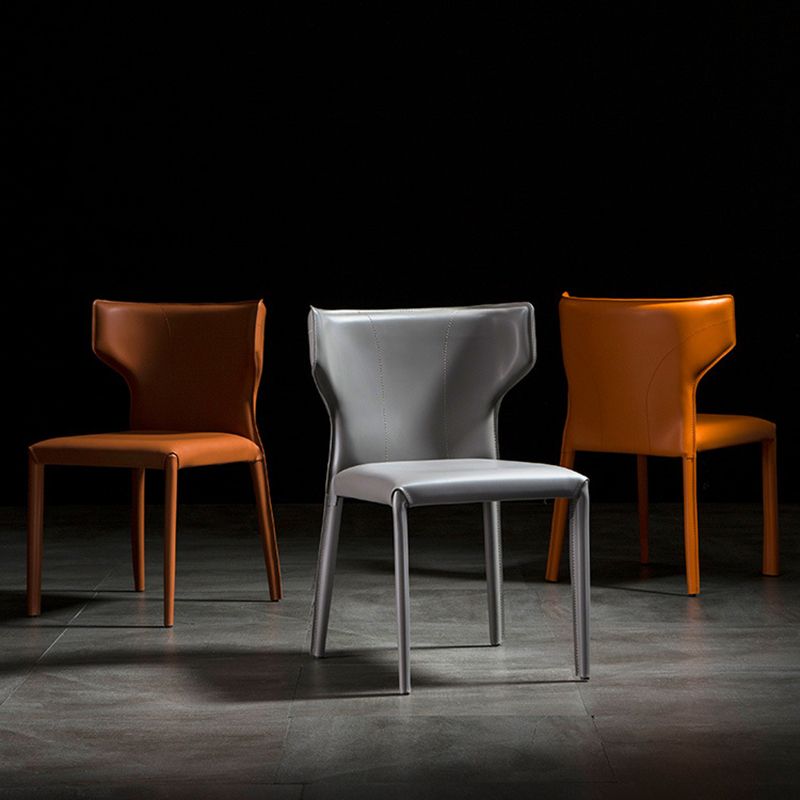 Kitchen Wingback Armless Dining Chair Upholstered Side Chair