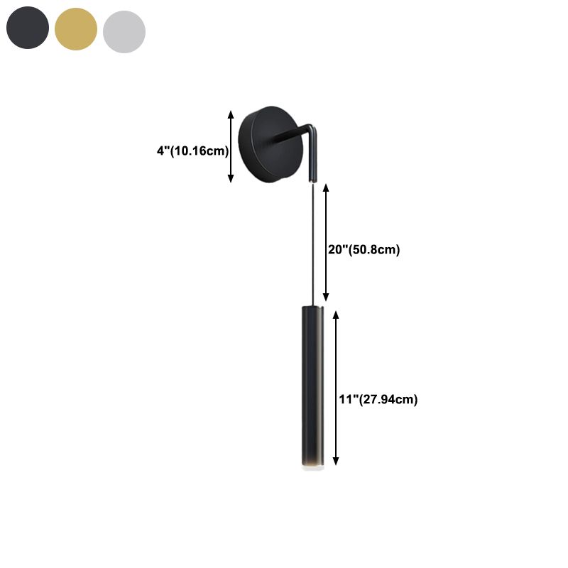 Cylinder Shape Metal Wall Lighting Idea Modern Style 1 Light Wall Mounted Lamp