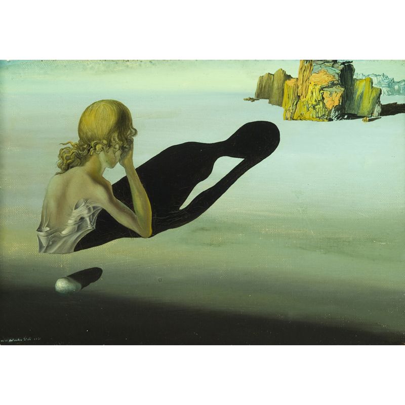 Non-Woven Waterproof Mural Surrealist Remorse or Sphinx Embedded in the Sand Painting Wall Decor
