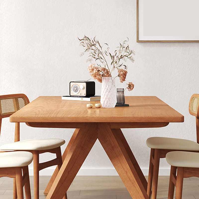 Contemporary Wood Dinner Table 4 Legs Dining Table for Home Use