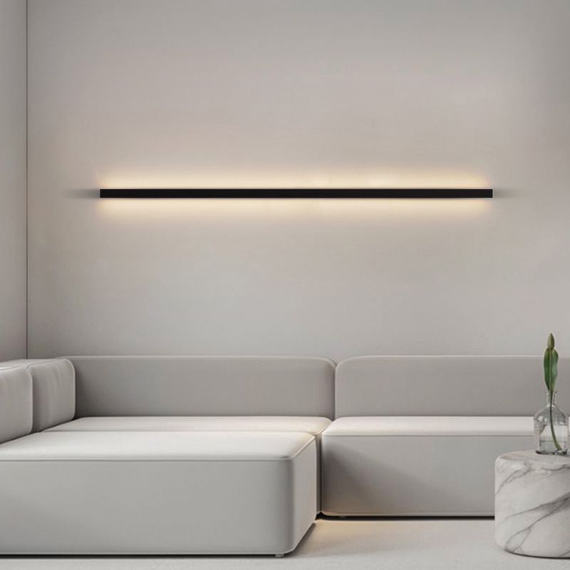 Linearer Schatten Metall Wandleuchte moderne Stil 1 Lichtwandhalterung Beleuchtung in Schwarz