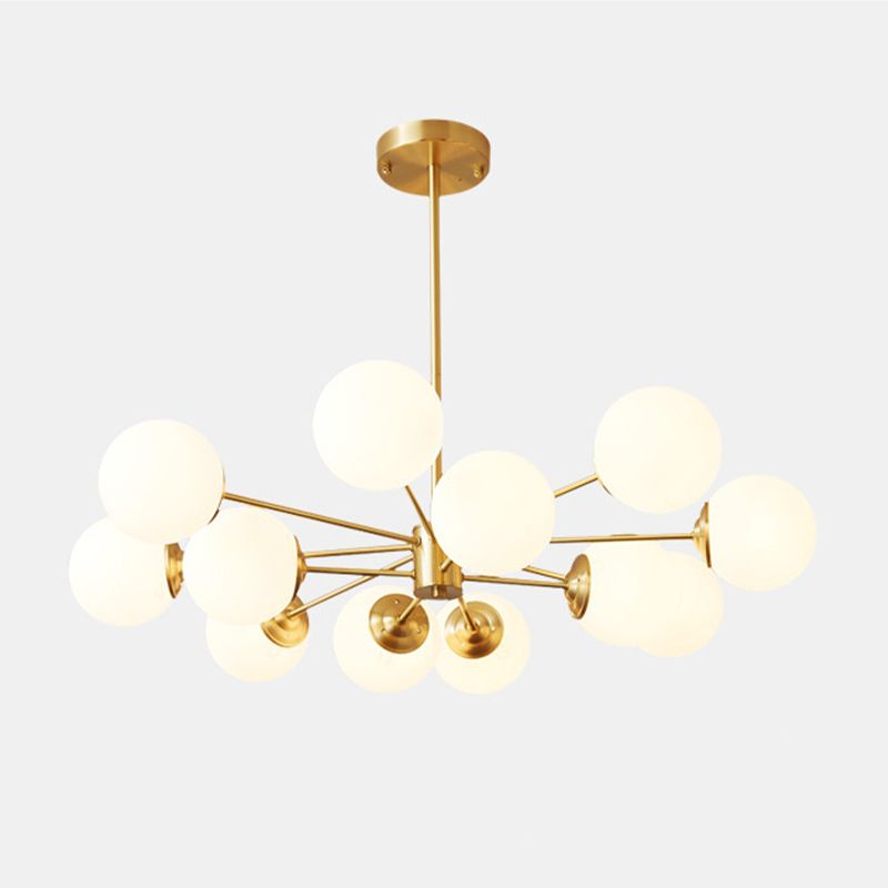 Moderne stijl wit glas kroonluchter verlichting multi -lights bol plafond hanglamp