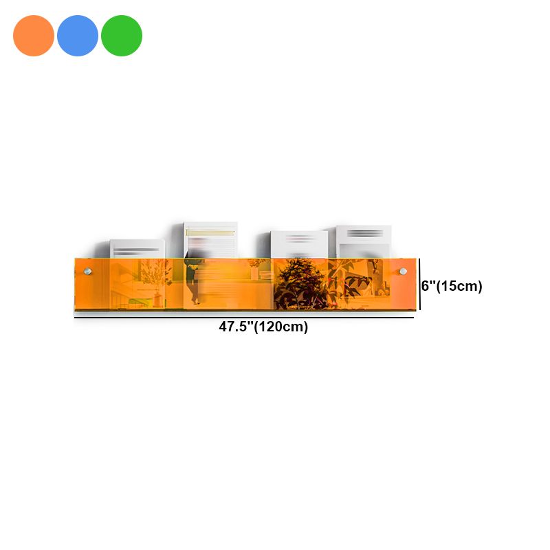 Scandinavian Horizontal Wall Unit Bookshelf Acrylic Bookcase for Home